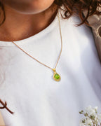 Classic Oval Bezel Necklace Pendant In Sterling Silver With Peridot