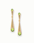 Conical Drop Earrings In Sterling Silver With Peridot