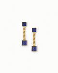Double Square Station Earrings In Sterling Silver