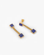 Double Square Station Earrings In Sterling Silver