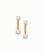 Double Square Station Earrings In Sterling Silver