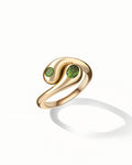 Fluid Bypass Ring In Sterling Silver With Peridot