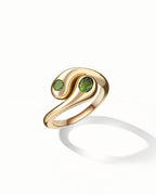 Fluid Bypass Ring In Sterling Silver With Peridot