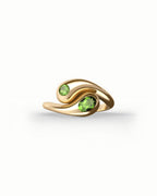 Fluid Bypass Ring In Sterling Silver With Peridot