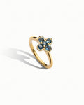 Four Leaf Clover Ring In Sterling Silver With Topaz