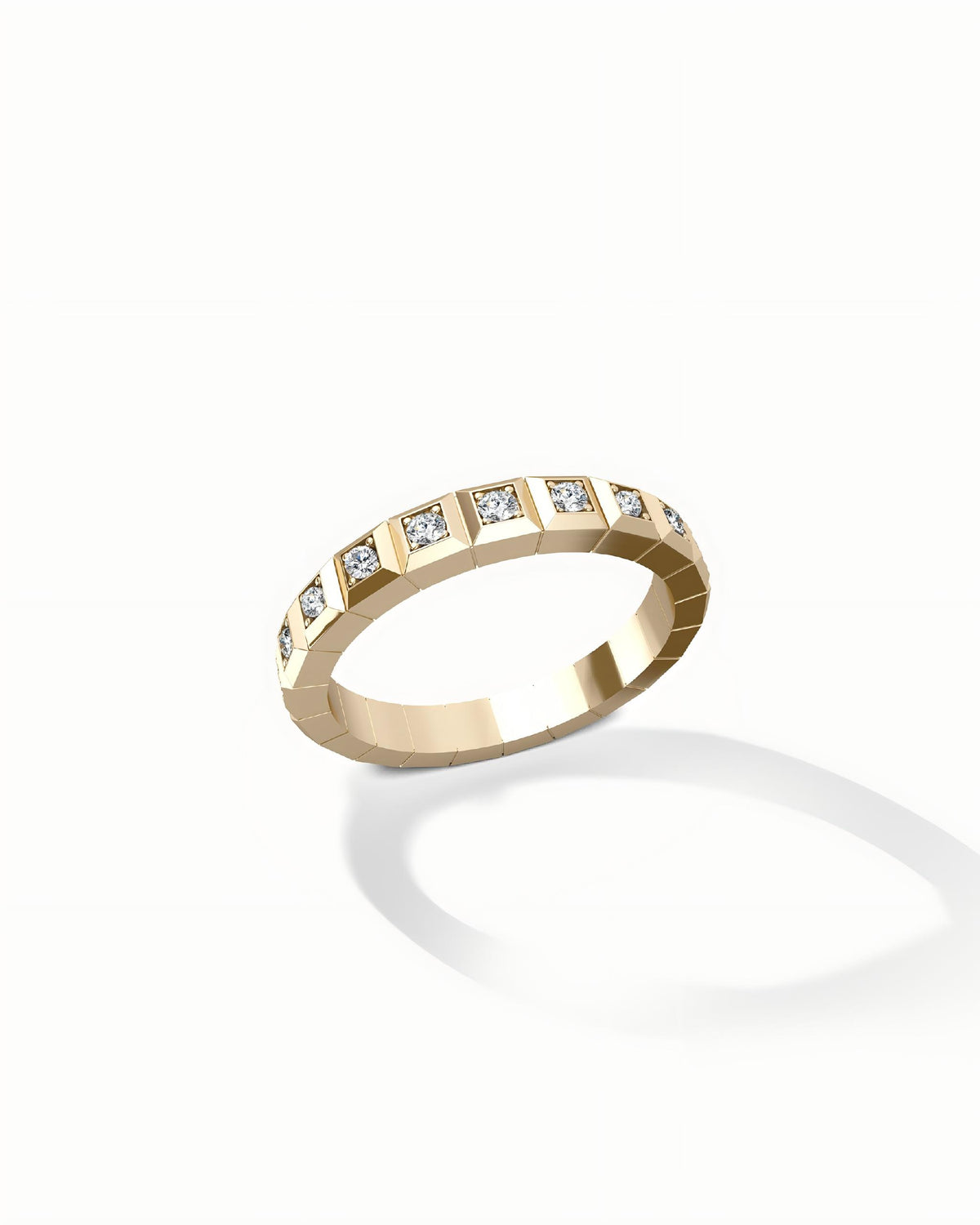 Geometric Eternity Ring In Sterling Silver