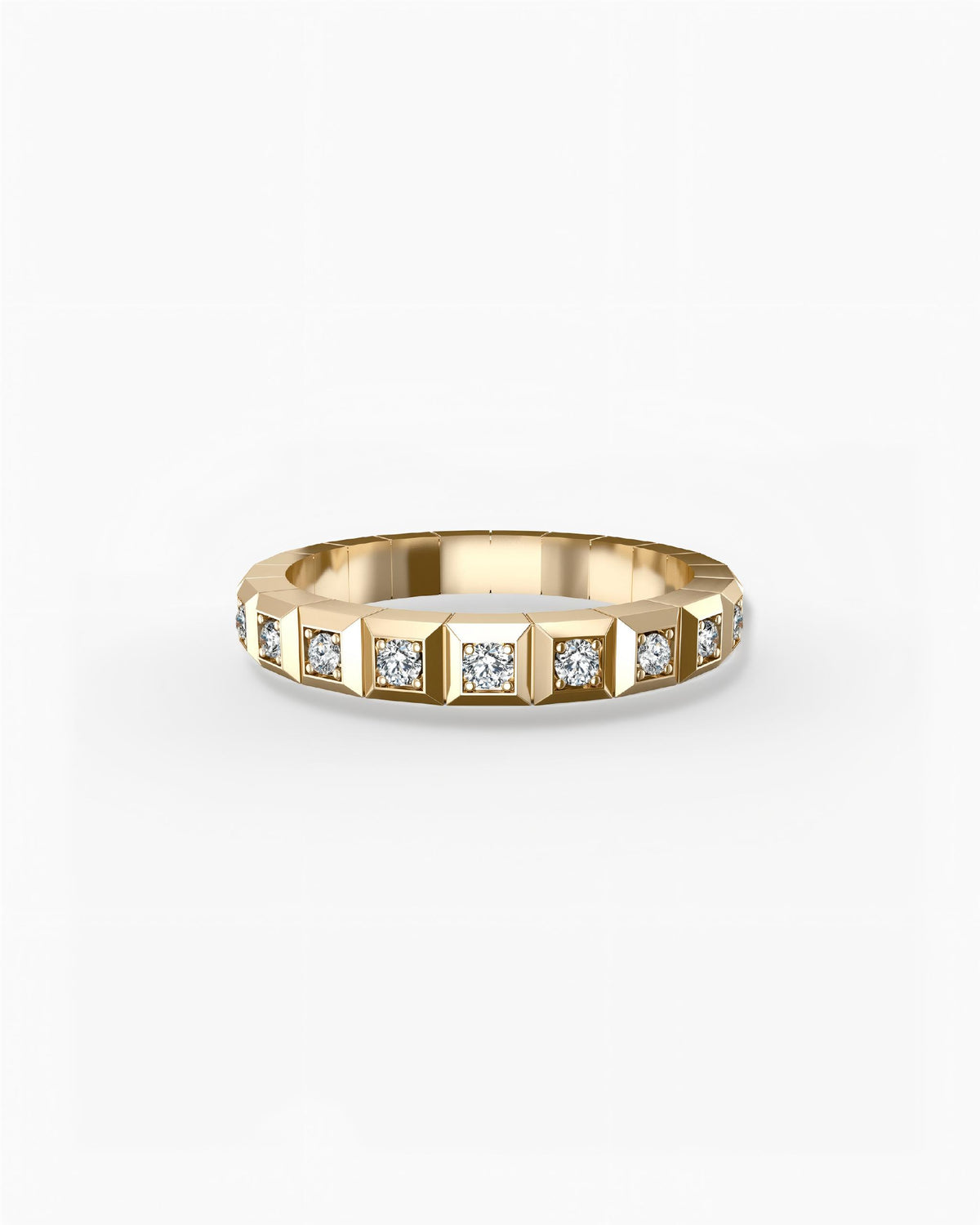 Geometric Eternity Ring In Sterling Silver
