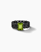 Gothic Filigree Ring In Sterling Silver With Peridot
