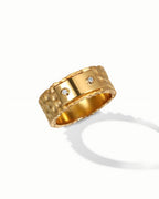 Hammered Cigar Ring In Sterling Silver