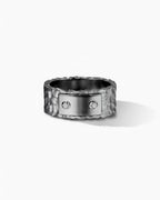 Hammered Cigar Ring In Sterling Silver