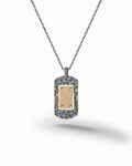 Hammered Dog Tag Necklace Pendant In Sterling Silver
