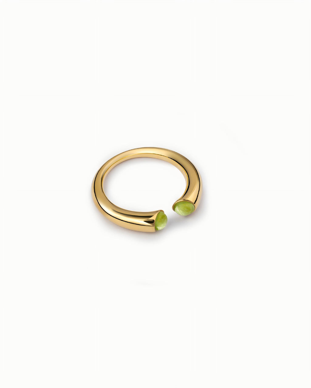Open Cuff Ring In Sterling Silver With Peridot