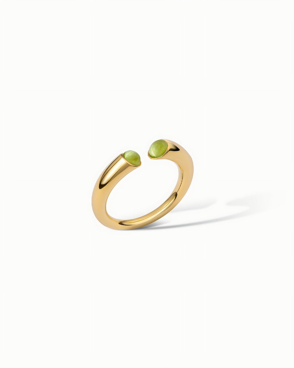 Open Cuff Ring In Sterling Silver With Peridot