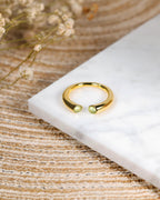Open Cuff Ring In Sterling Silver With Peridot