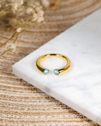 Open Cuff Ring In Sterling Silver With Topaz