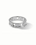 Pave Vine Cutout Ring In Sterling Silver