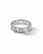 Pave Vine Cutout Ring In Sterling Silver
