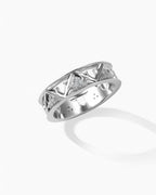 Pave Vine Cutout Ring In Sterling Silver