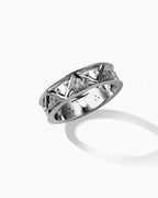 Pave Vine Cutout Ring In Sterling Silver