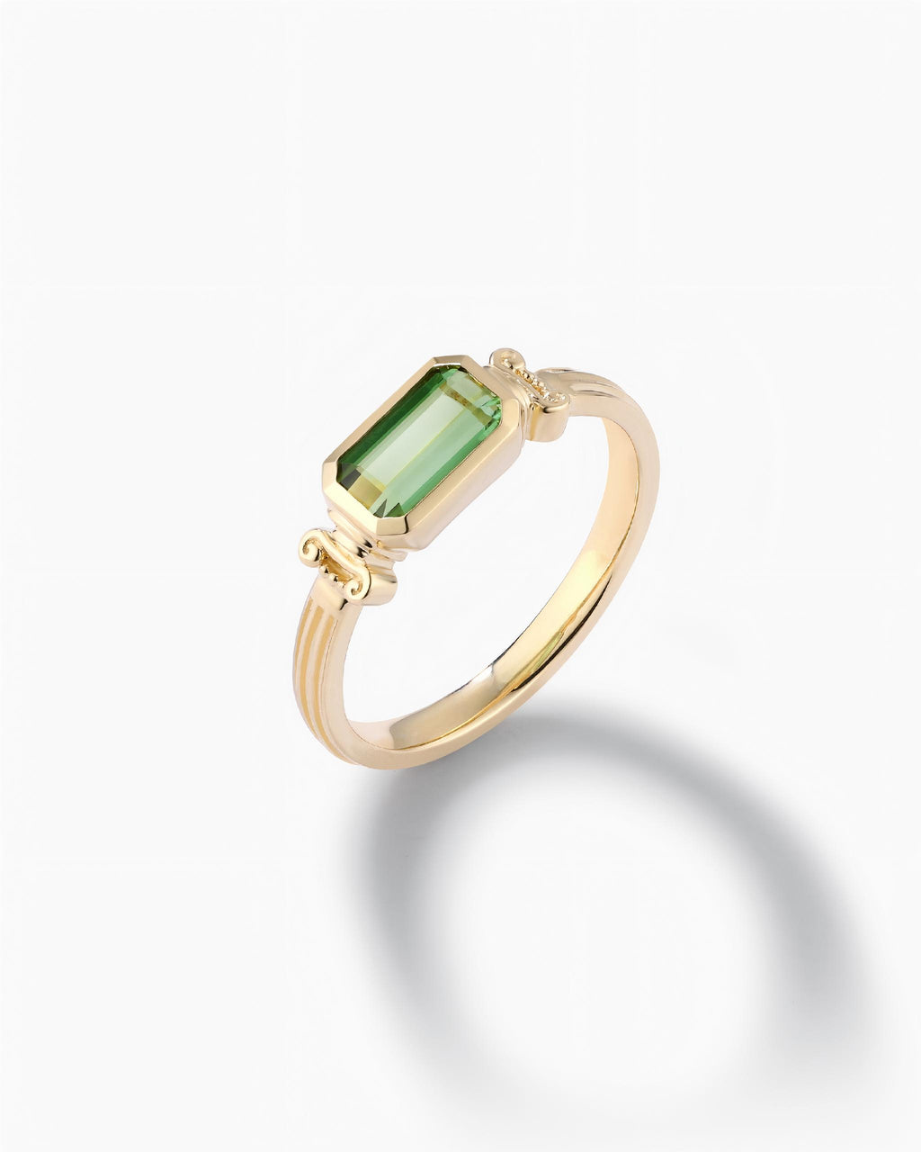 Roman Column Ring In Sterling Silver With Tourmaline