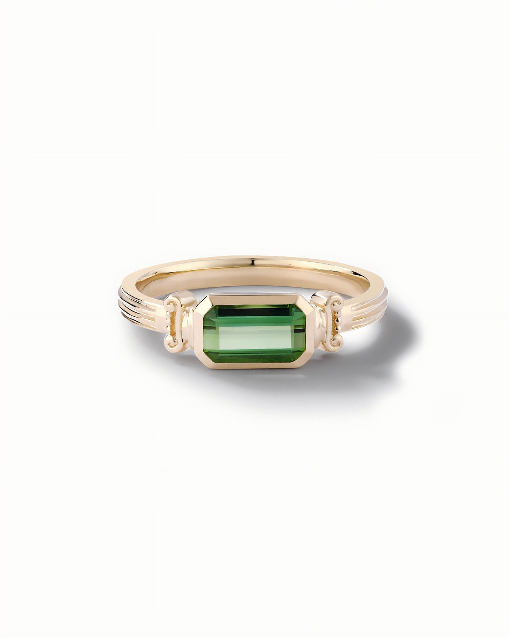 Roman Column Ring In Sterling Silver With Tourmaline