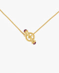 T-Bar Toggle Necklace Pendant In Sterling Silver With Garnet