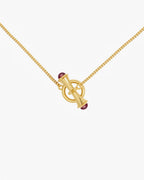 T-Bar Toggle Necklace Pendant In Sterling Silver With Garnet