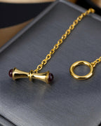 T-Bar Toggle Necklace Pendant In Sterling Silver With Garnet