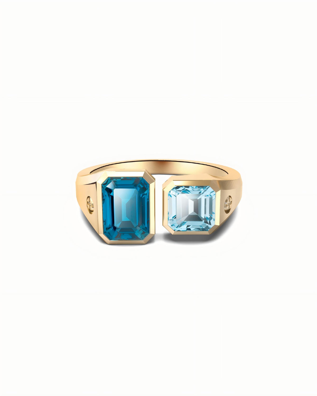 Double Stone Ring In Sterling Silver With Topaz