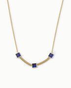 Triple Square Station Necklace Pendant In Sterling Silver