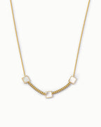 Triple Square Station Necklace Pendant In Sterling Silver