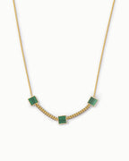 Triple Square Station Necklace Pendant In Sterling Silver