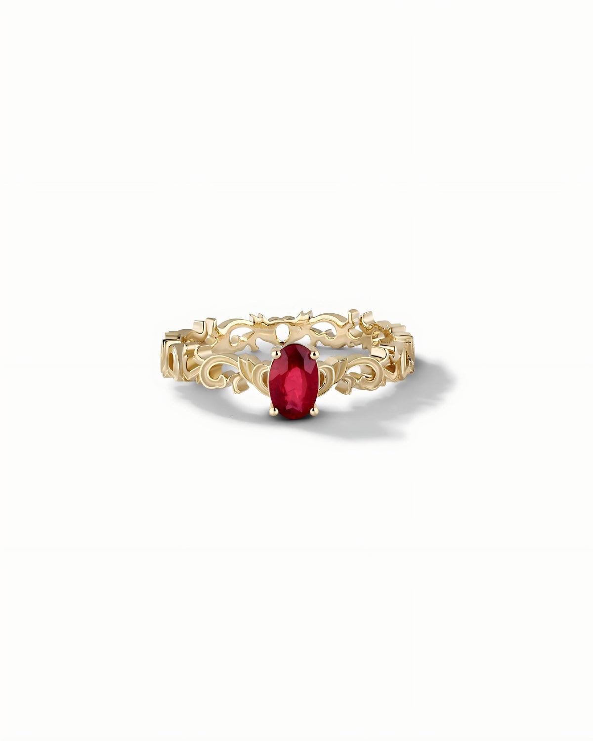 Vintage Filigree Ring In Sterling Silver With Ruby