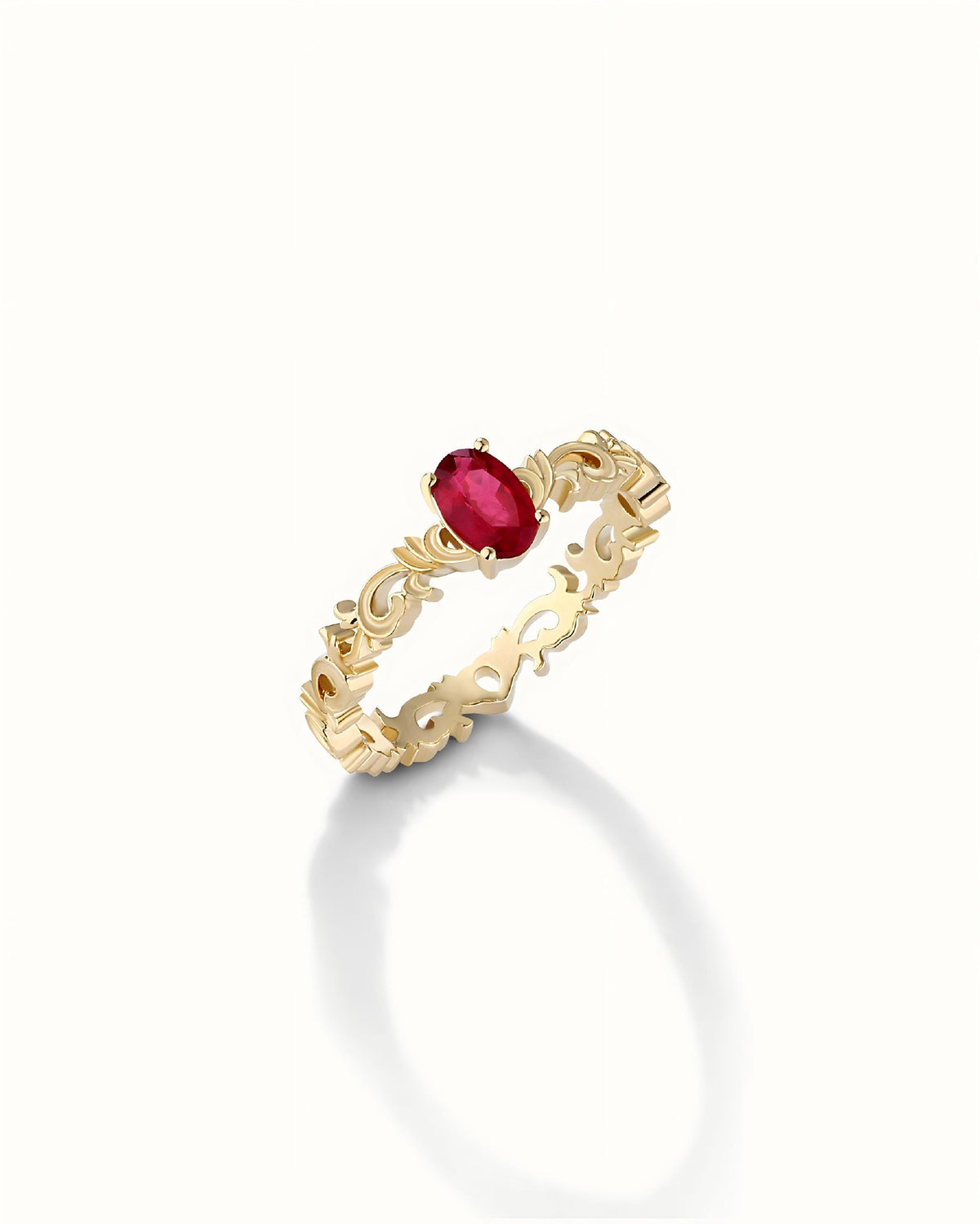 Vintage Filigree Ring In Sterling Silver With Ruby